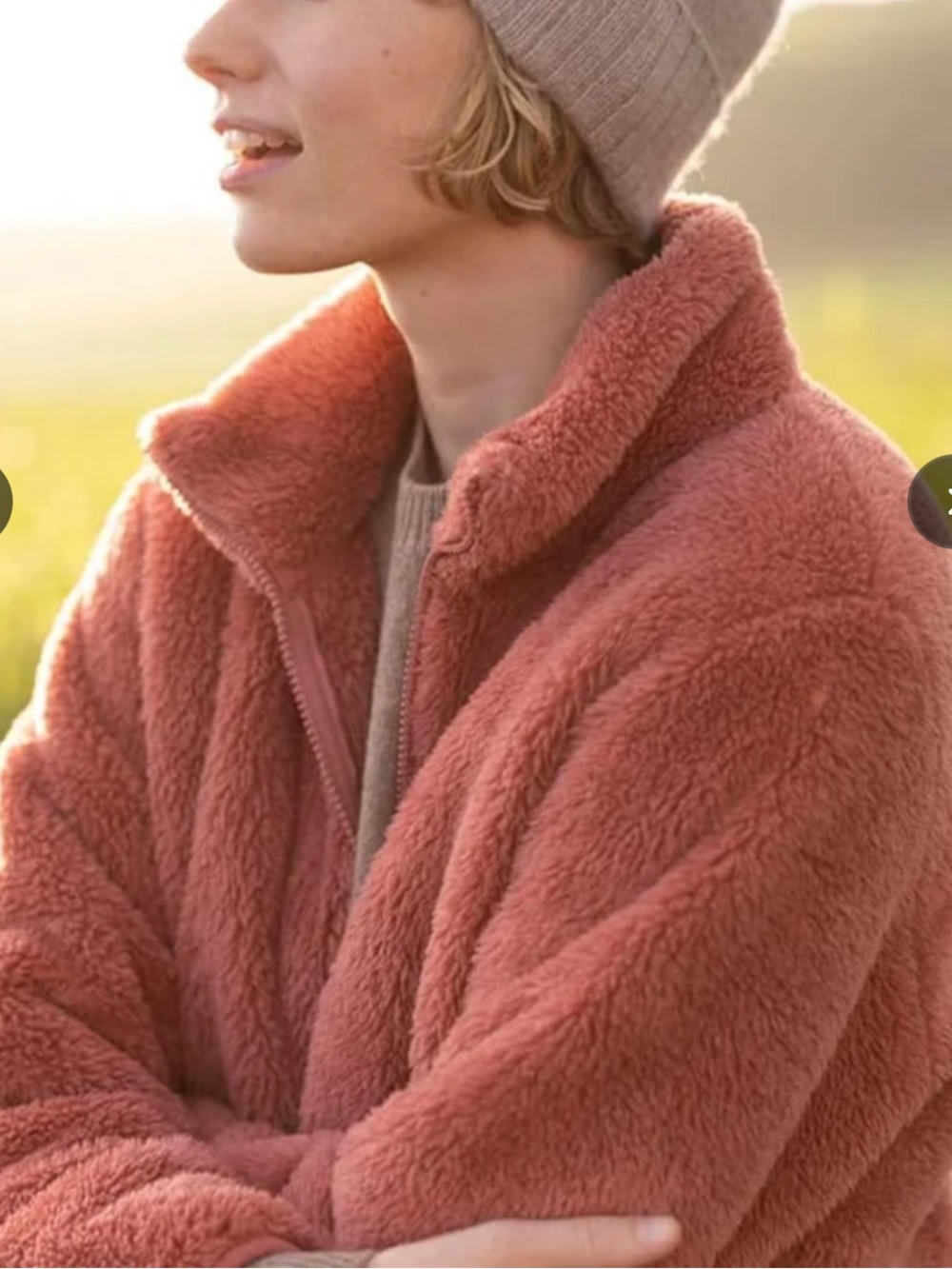 Uniqlo Women's Fluffy Yarn Fleece Full-Zip Teddy Jacket Zip Jacket